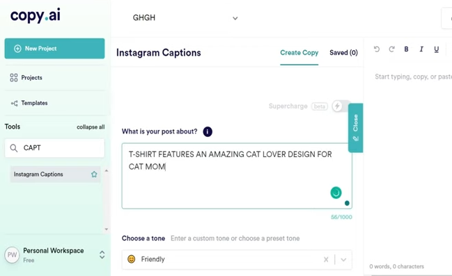 INSTAGRAM CAPTION GENERATOR 