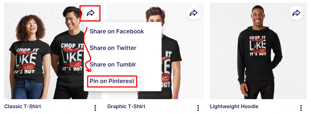 promote redbubble on pinterest